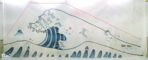 kick droite kumiyama - Étien' / Fresque murale et anamorphose, conception et réalisation