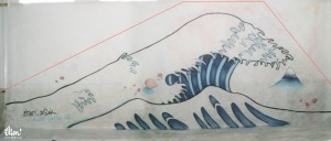kick gauche kumiyama - Étien' / Fresque murale et anamorphose, conception et réalisation