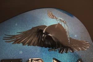guitare corbeau face - Étien' / Fresque murale et anamorphose, conception et réalisation