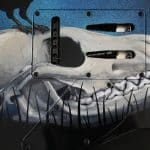 guitare skull renard - Étien' / Fresque murale et anamorphose, conception et réalisation