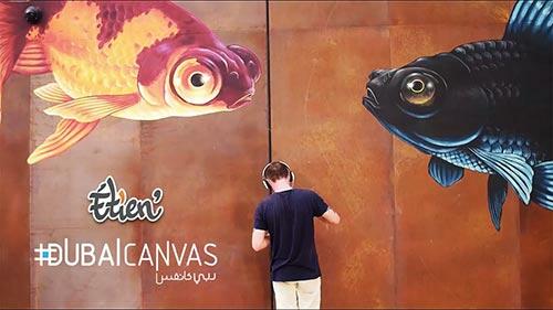 fresque murale dubai canvas